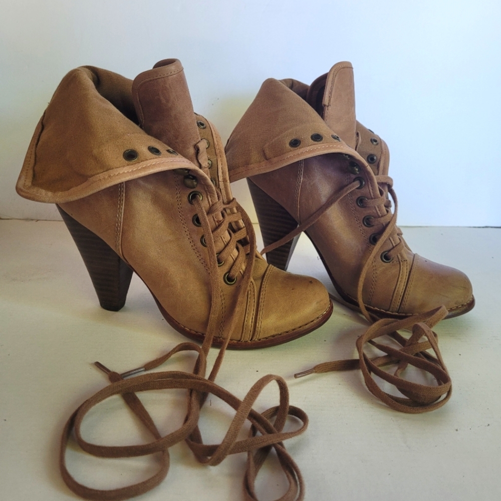 Aldo Heeled Lace Up Booties Size 36 6 US
